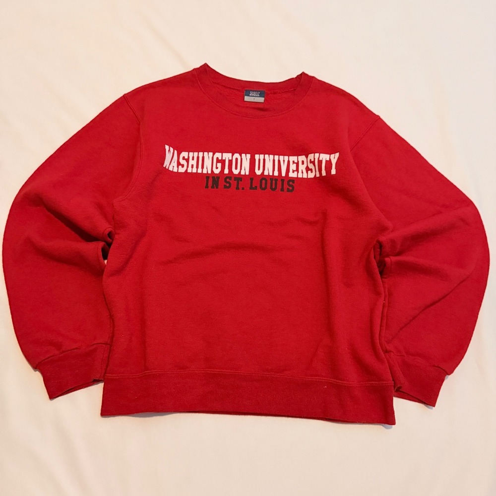 MV Sport Washington University Sweatshirt Men Small Red Collegiate Crewneck